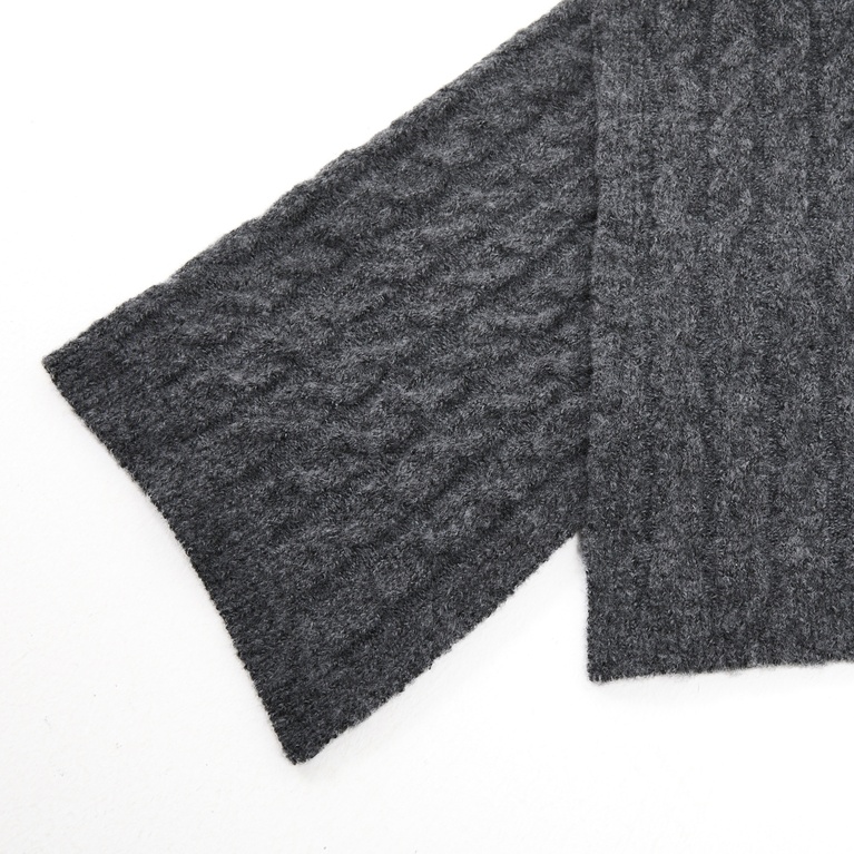 Cable-knit scarf "Cable Scarf" Grey Melange